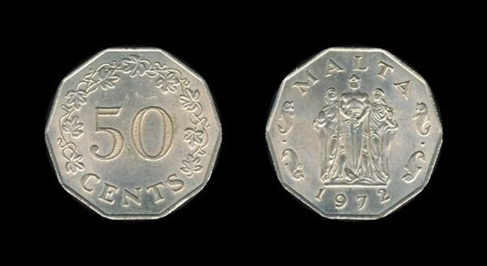 Malta 50 Cents 1972