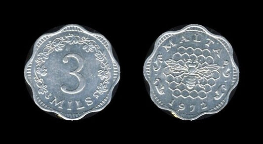 Malta 3 Mils 1972