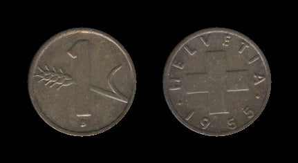 Switzerland Švicarska 1 Rappen 1955