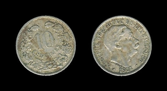 Luxembourg Luksemburg 10 Centimes 1901