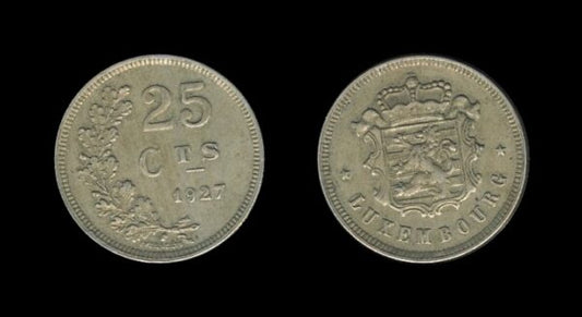 Luxembourg Luksemburg 25 Centimes 1927