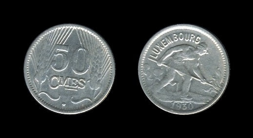 Luxembourg Luksemburg 50 Centimes 1930