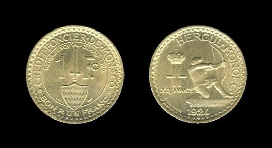 Monaco Monako 1 Franc 1924