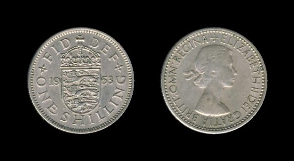 United Kingdom Velika Britanija 1 Shilling 1953 E – Queen Elizabeth II