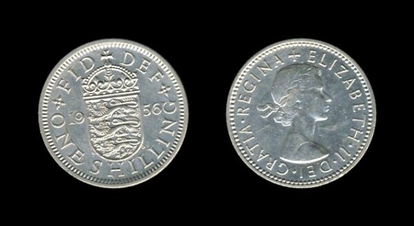 United Kingdom Velika Britanija 1 Shilling 1956 E – Queen Elizabeth II