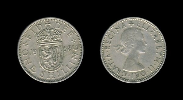 United Kingdom Velika Britanija 1 Shilling 1958 S – Queen Elizabeth II