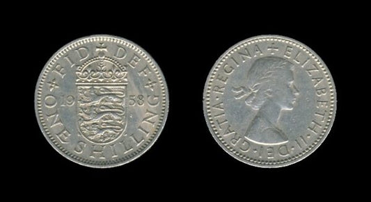 United Kingdom Velika Britanija 1 Shilling 1958 E – Queen Elizabeth II