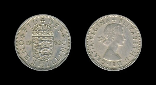 United Kingdom Velika Britanija 1 Shilling 1962 E – Queen Elizabeth II