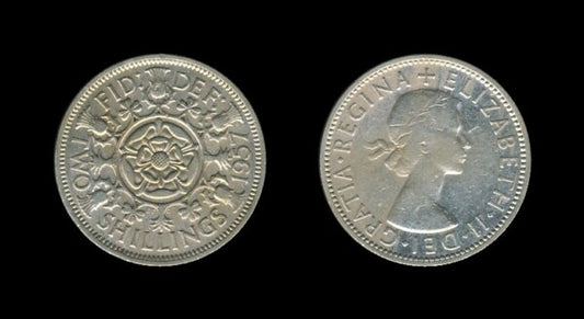 United Kingdom Velika Britanija 2 Shillings 1957 – Queen Elizabeth II