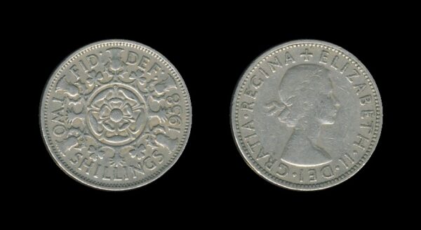 United Kingdom Velika Britanija 2 Shillings 1958 – Queen Elizabeth II