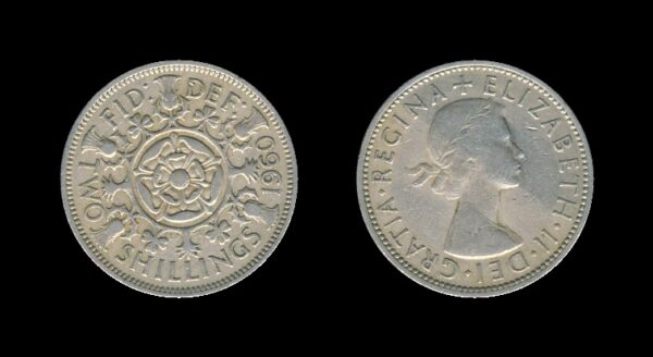 United Kingdom Velika Britanija 2 Shillings 1960 – Queen Elizabeth II