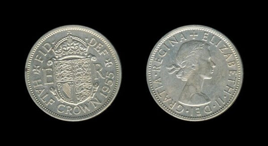 United Kingdom Velika Britanija 1/2 Crown 1955 – Queen Elizabeth II