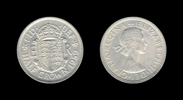 United Kingdom Velika Britanija 1/2 Crown 1959 – Queen Elizabeth II