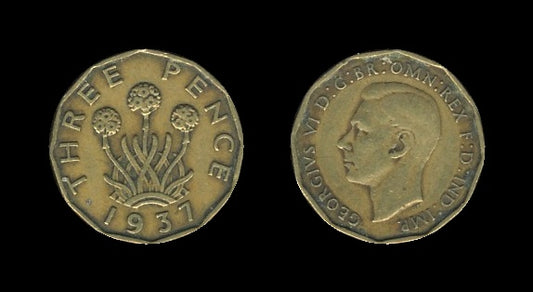 United Kingdom Velika Britanija 3 Pence 1937