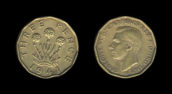 United Kingdom Velika Britanija 3 Pence 1941