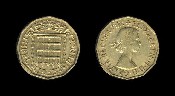 United Kingdom Velika Britanija 3 Pence 1955 – Queen Elizabeth II