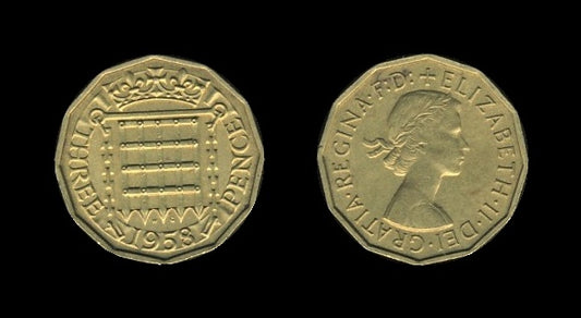 United Kingdom Velika Britanija 3 Pence 1958 – Queen Elizabeth II