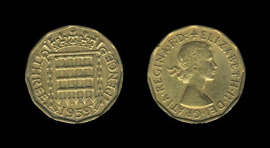 United Kingdom Velika Britanija 3 Pence 1959 – Queen Elizabeth II