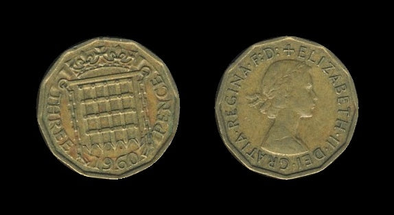 United Kingdom Velika Britanija 3 Pence 1960 – Queen Elizabeth II