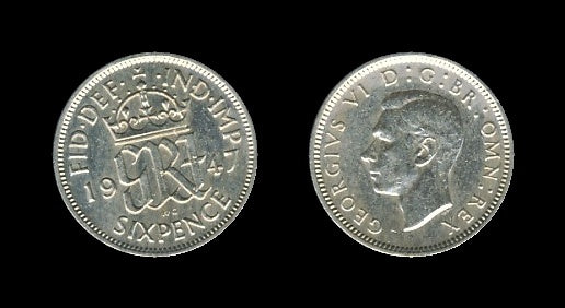 United Kingdom Velika Britanija 6 Pence 1947