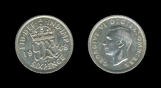 United Kingdom Velika Britanija 6 Pence 1948