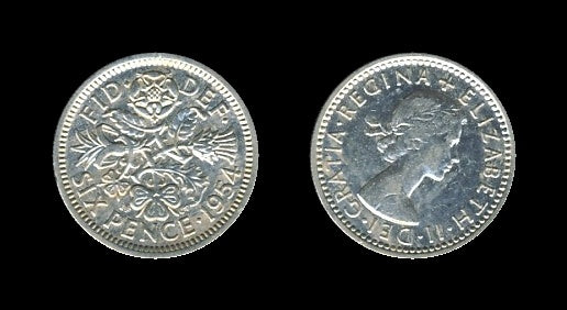 United Kingdom Velika Britanija 6 Pence 1954 – Queen Elizabeth II