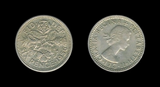 United Kingdom Velika Britanija 6 Pence 1956 – Queen Elizabeth II