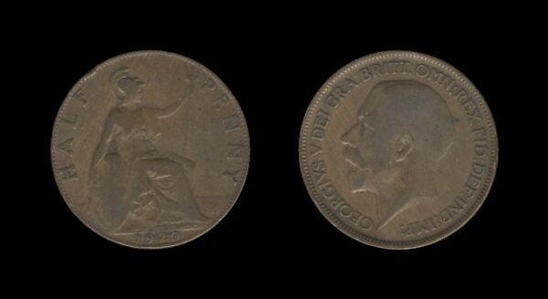 United Kingdom Velika Britanija 1/2 Penny 1920