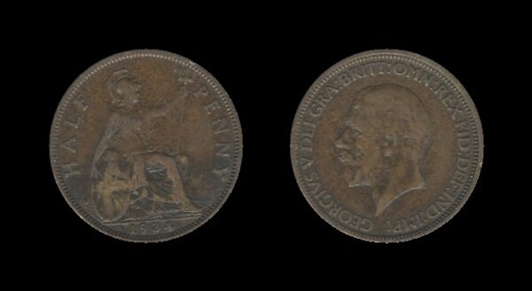 United Kingdom Velika Britanija 1/2 Penny 1934