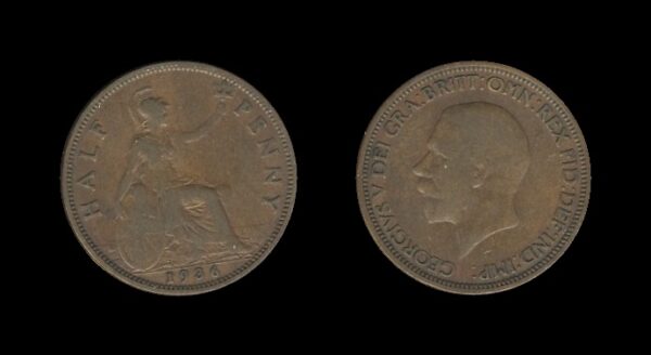 United Kingdom Velika Britanija 1/2 Penny 1936