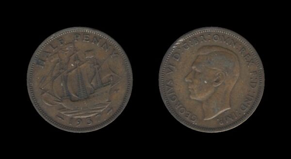 United Kingdom Velika Britanija 1/2 Penny 1937