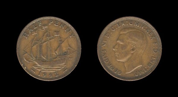 United Kingdom Velika Britanija 1/2 Penny 1942