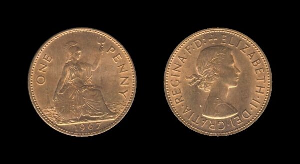 United Kingdom Velika Britanija 1 Penny 1967 – Queen Elizabeth II