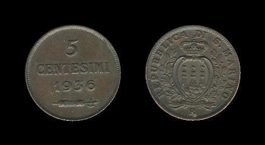 San Marino 5 Centesimi 1936