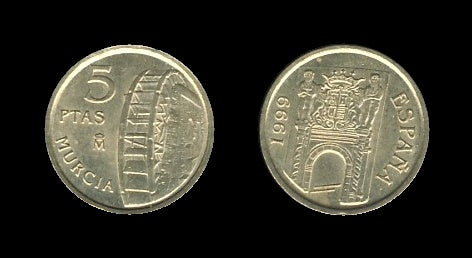 Spain Španjolska 5 Pesetas 1999