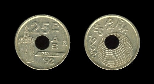 Spain Španjolska 25 Pesetas 1992