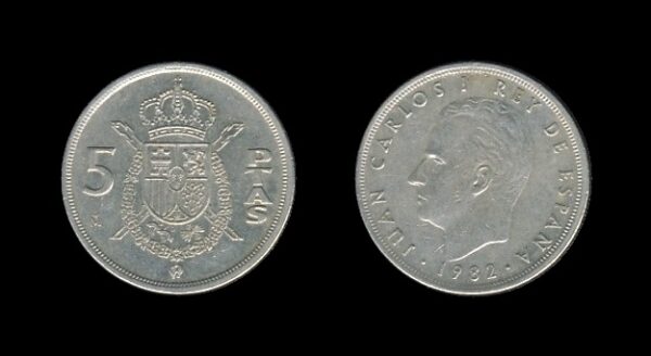 Spain Španjolska 5 Pesetas 1982