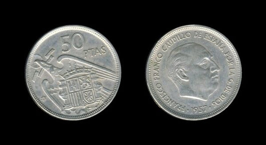 Spain Španjolska 50 Pesetas 1957