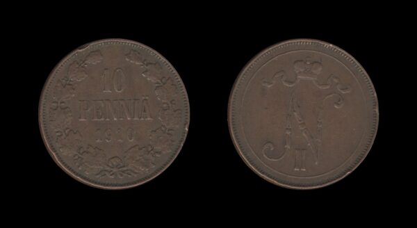 Finland Finska 10 Pennia 1910 – Nikolai II