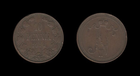 Finland Finska 10 Pennia 1910 – Nikolai II