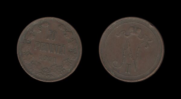 Finland Finska 10 Pennia 1911 – Nikolai II