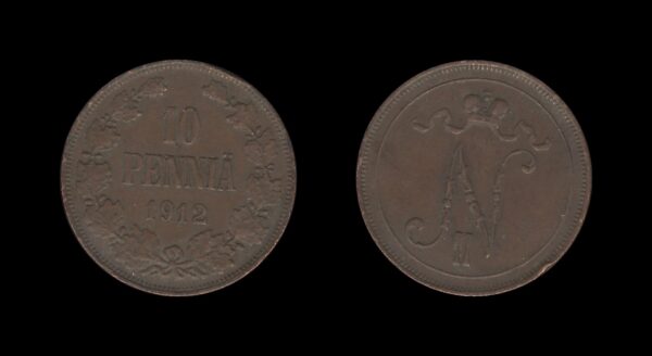 Finland Finska 10 Pennia 1912 – Nikolai II