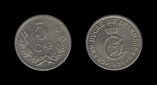 Luxembourg Luksemburg 5 Centimes 1924 – Charlotte