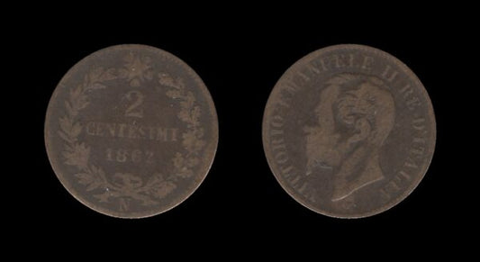 Italy Italija 2 Centesimi 1862