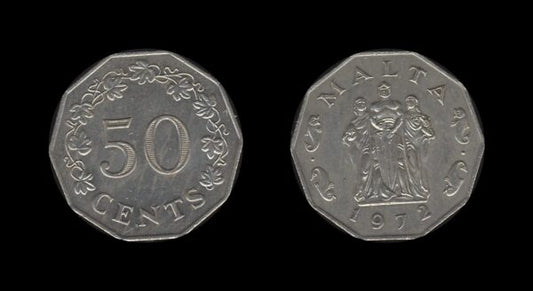 Malta 50 Cents 1972 XF