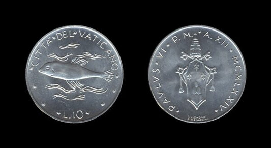 Vatican City Vatikan 10 Lire 1974 – Pavlvs VI