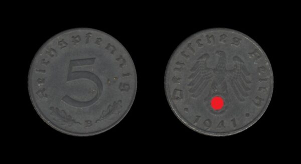 Njemačka Germany 3. Reich 5 Reichspfennig 1941 B