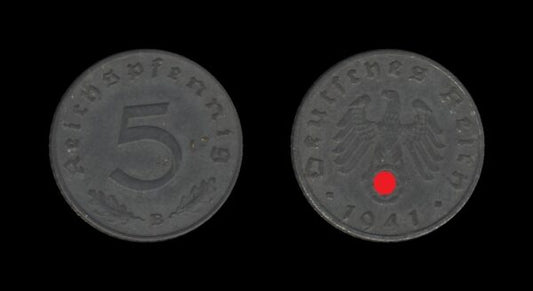 Njemačka Germany 3. Reich 5 Reichspfennig 1941 B