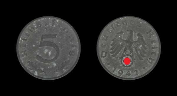 Njemačka Germany 3. Reich 5 Reichspfennig 1942 A