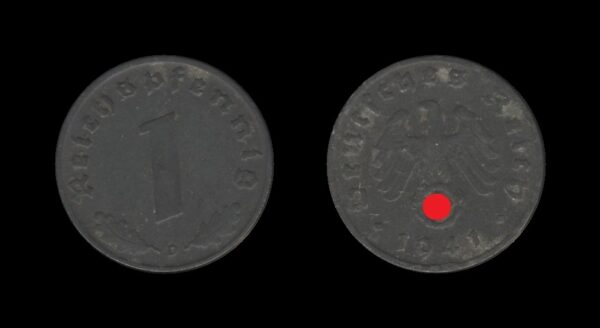 Njemačka Germany 3. Reich 1 Reichspfennig 1941 D